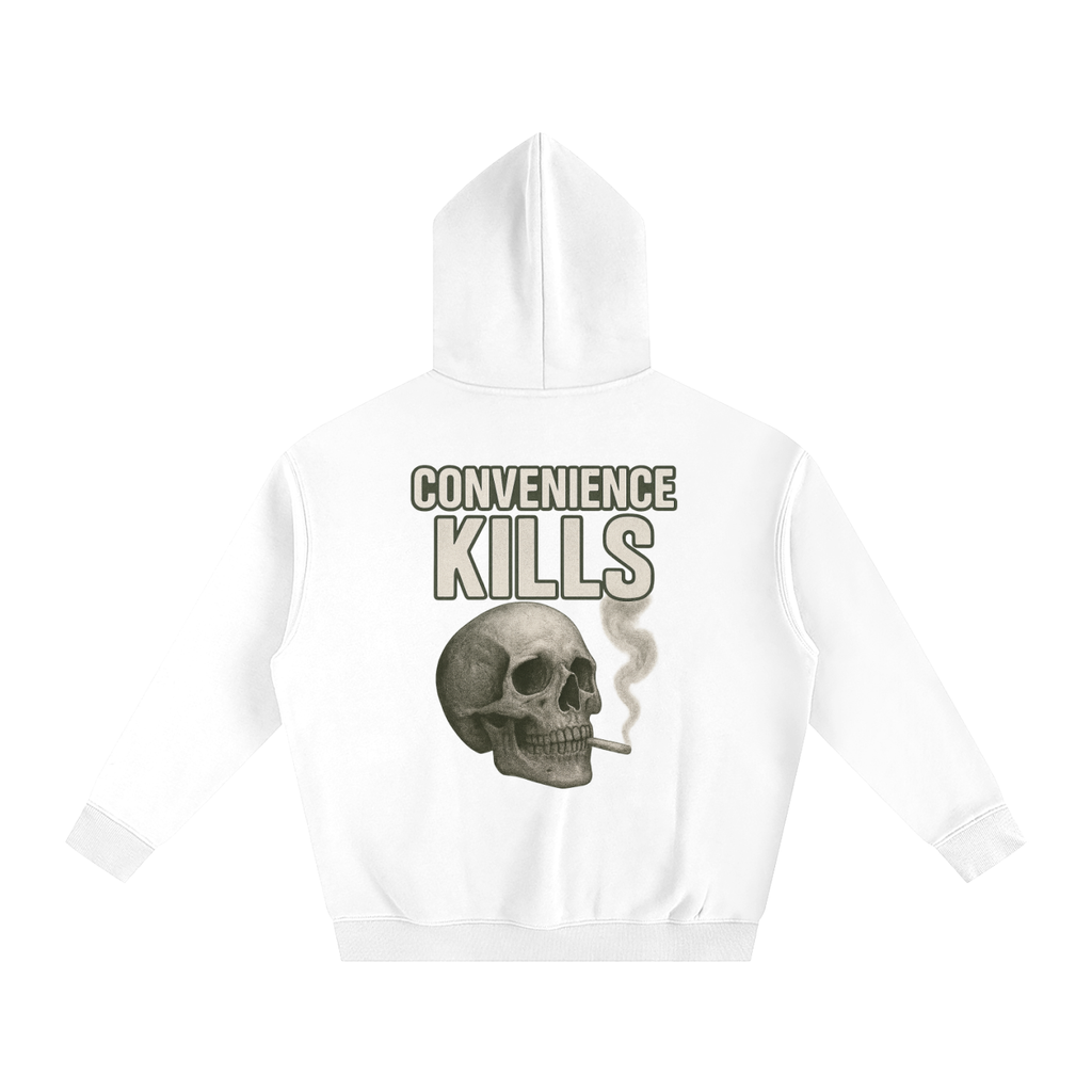 Convenience Kills "OG" White Oversized Fleece Hoodie