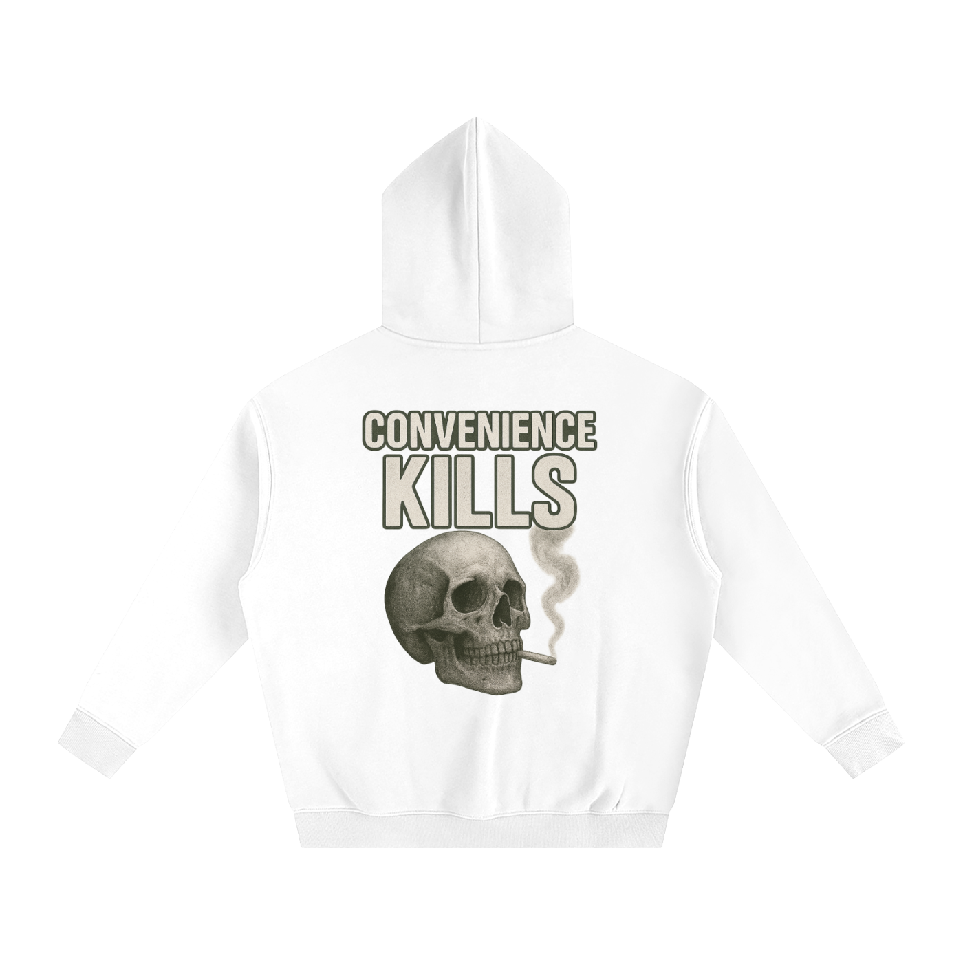 Convenience Kills "OG" White Oversized Fleece Hoodie