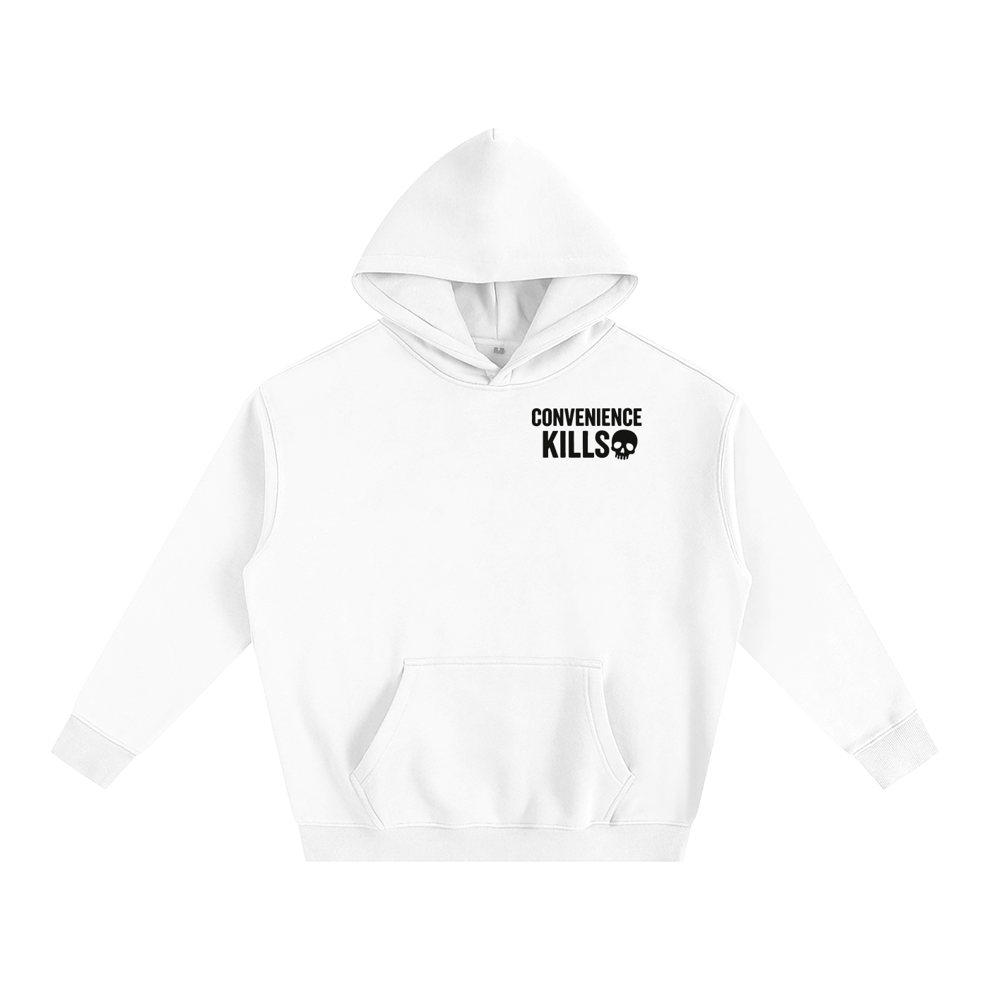 Convenience Kills "OG" White Oversized Fleece Hoodie